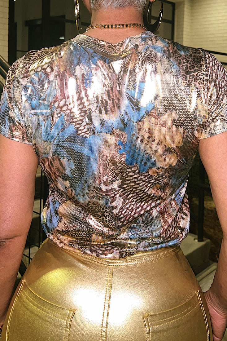 Glimpse Of Gold Metallic Top