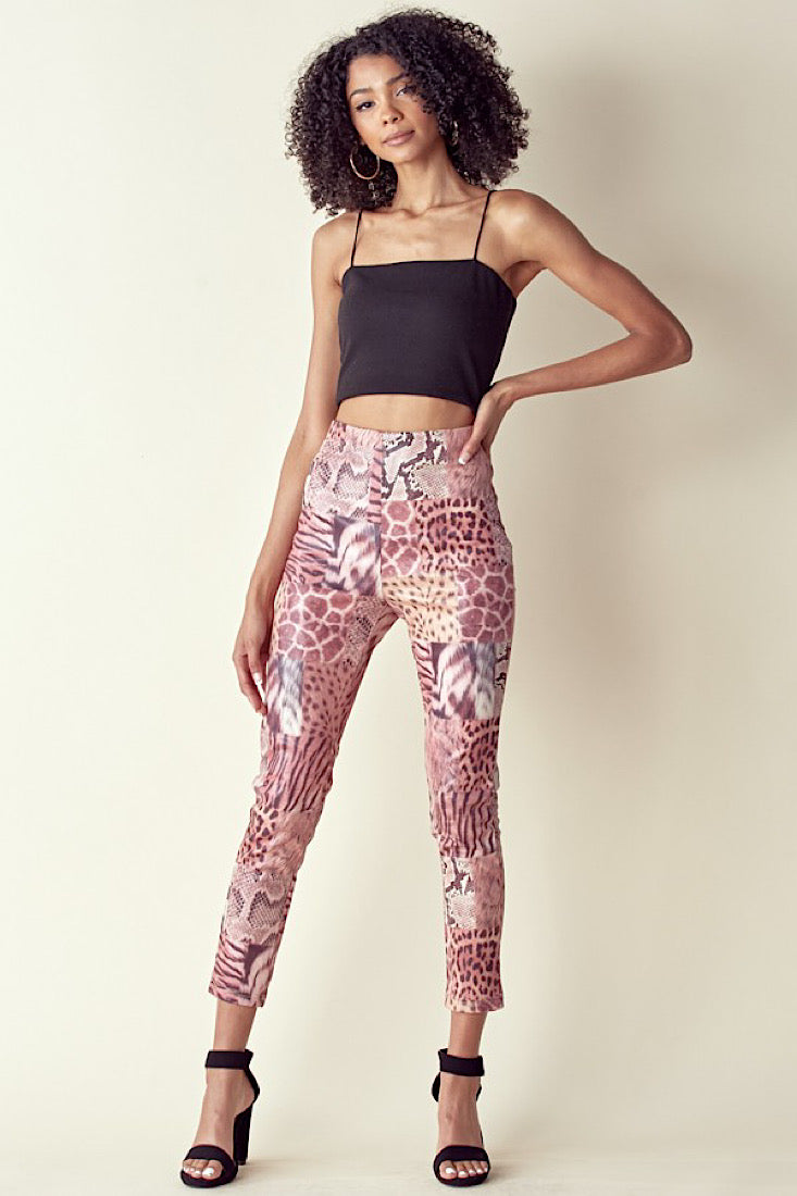 Pink Patch Suede Pant