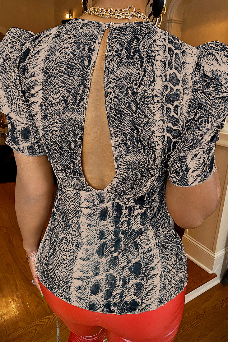 Sneaky Snake Top in Blue