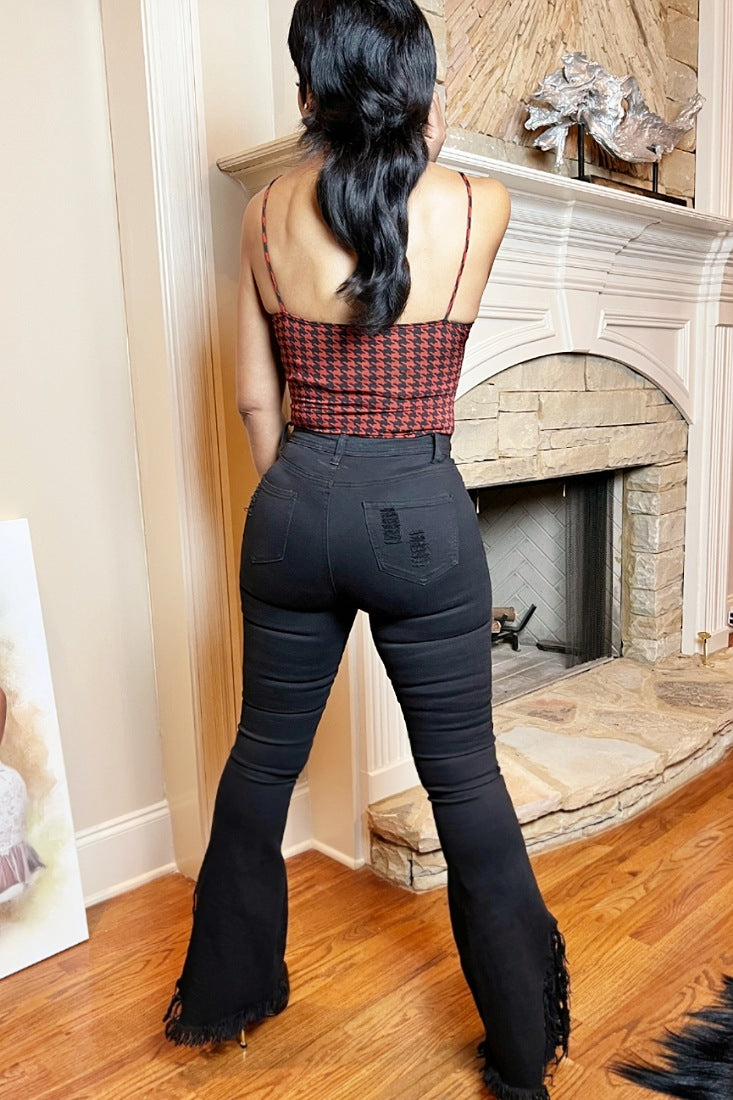 Hailey Houndstooth Bodysuit