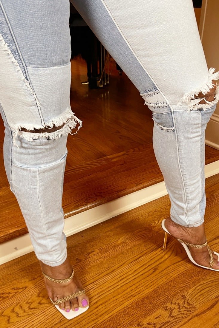 Diced & Knee Sliced Jeans - Gritty Soul