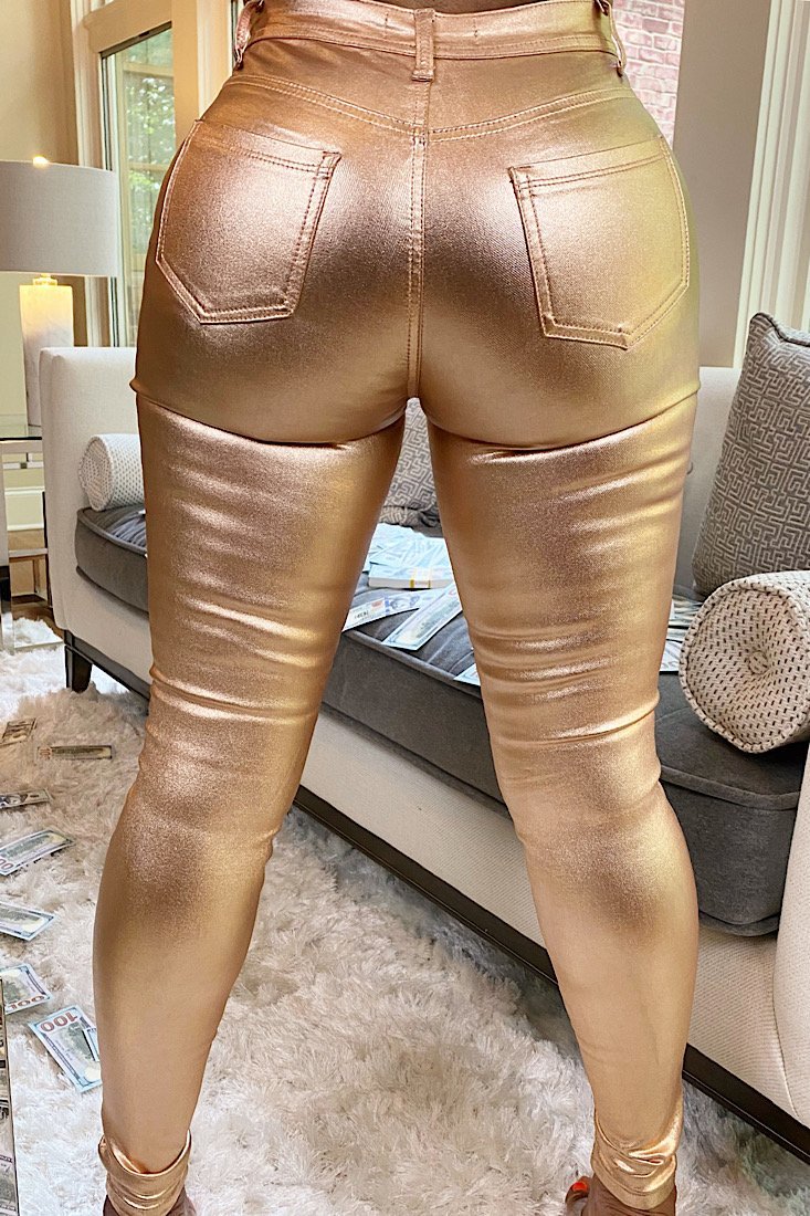 Gold Magic Coated Skinny Pant - Gritty Soul