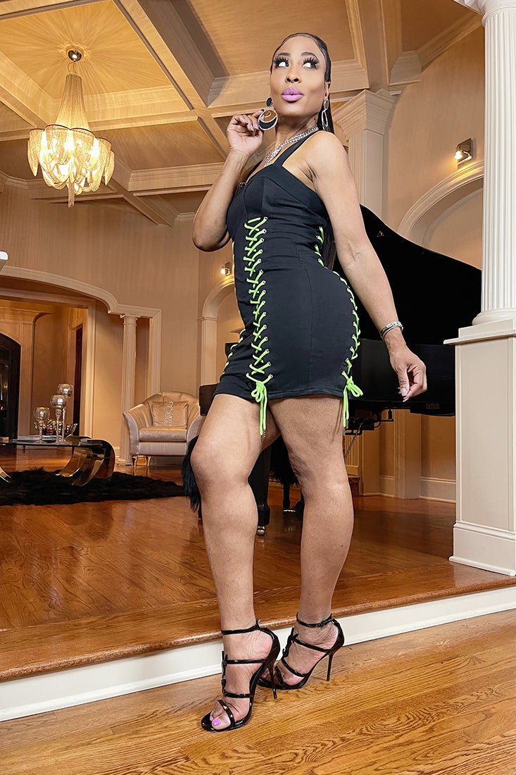 Wicked Lacy Lace-up Dress - Gritty Soul